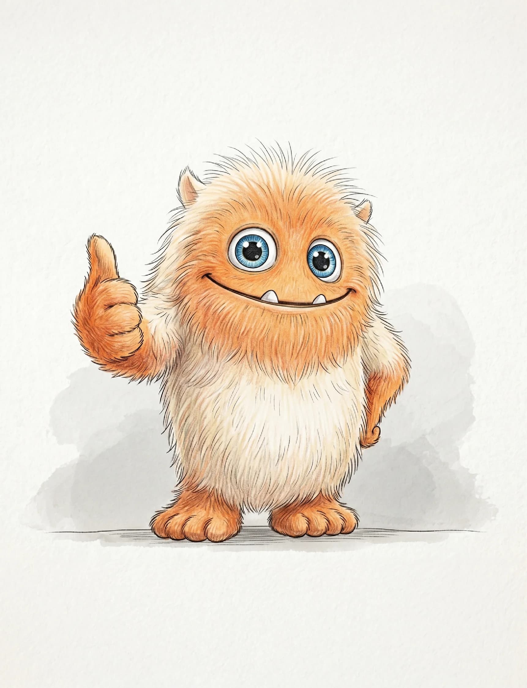 Dessin de la mascotte avec des couleurs